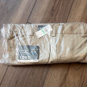 Izod Men's Slim Fit Tan Chinos